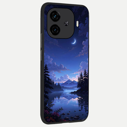  Midnight Lake Peace back cover for  iQOO Z9 Turbo slim fit glass case with vibrant aesthetic design