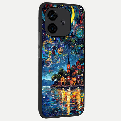  Moonlight Harbor Glow back cover for  iQOO Z9 Turbo slim fit glass case with vibrant aesthetic design