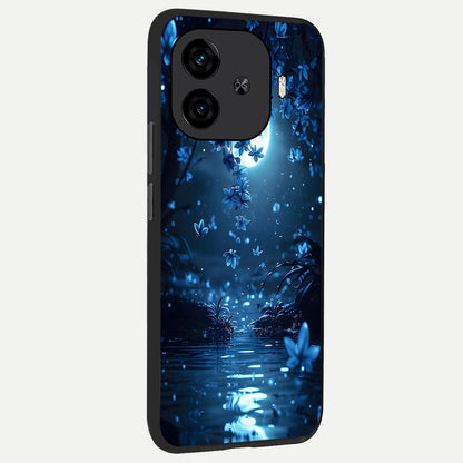  Moonlight Petal Dream back cover for  iQOO Z9 Turbo slim fit glass case with vibrant aesthetic design