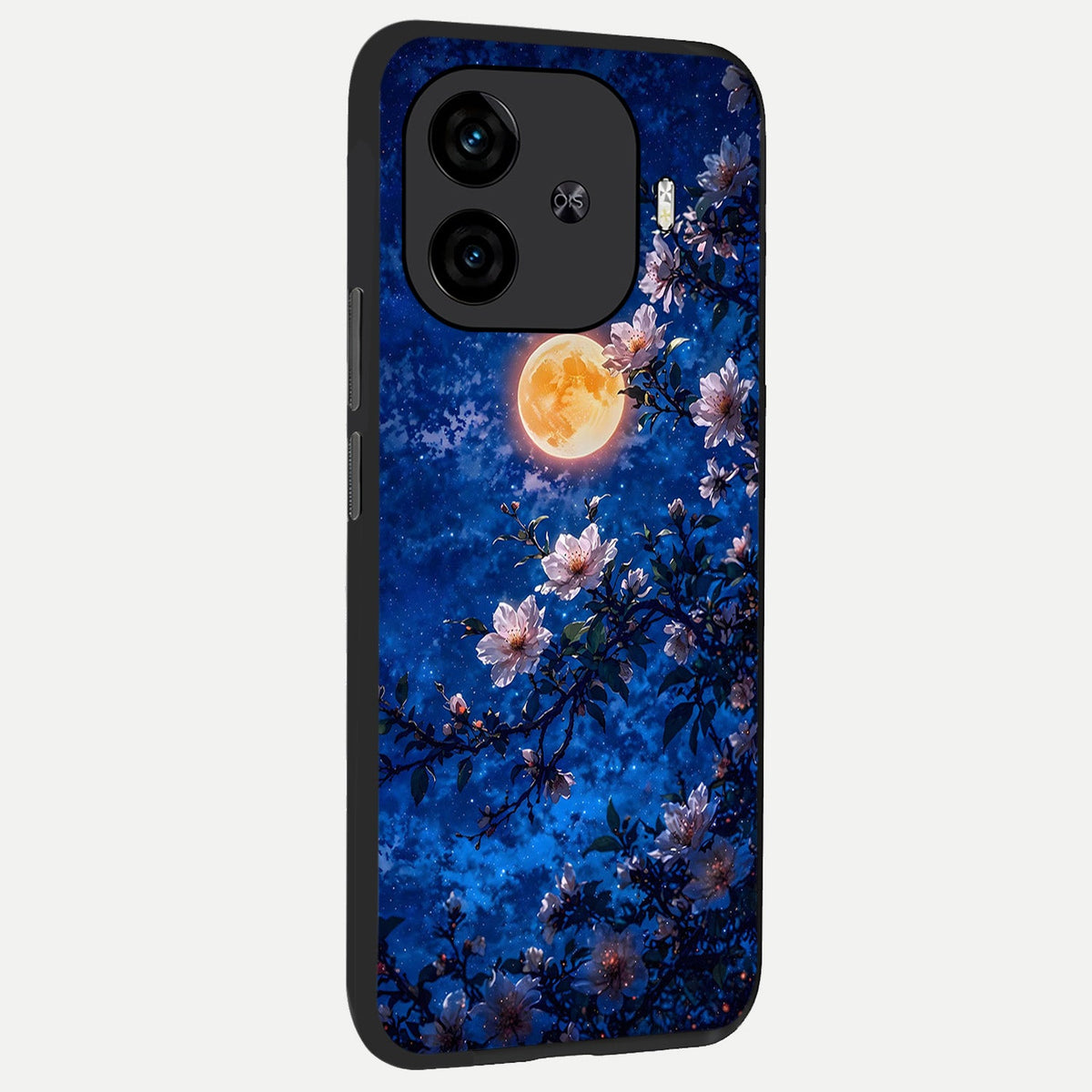  Moonlit Blossoms Night back cover for  iQOO Z9 Turbo slim fit glass case with vibrant aesthetic design