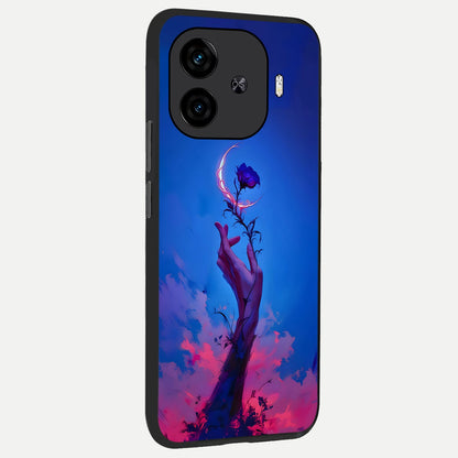  Mystic Hand back cover for  iQOO Z9 Turbo slim fit glass case with vibrant aesthetic design