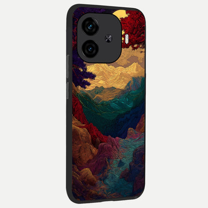  Mystic Valley Light back cover for  iQOO Z9 Turbo slim fit glass case with vibrant aesthetic design