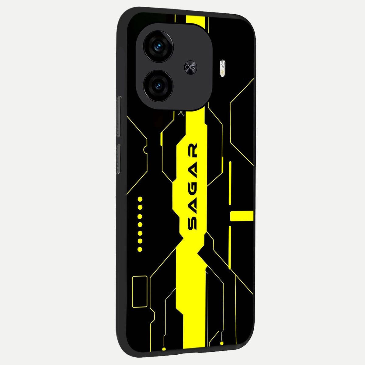  Neon CYBERPUNK Custom Name back cover for  iQOO Z9 Turbo slim fit glass case with vibrant aesthetic design