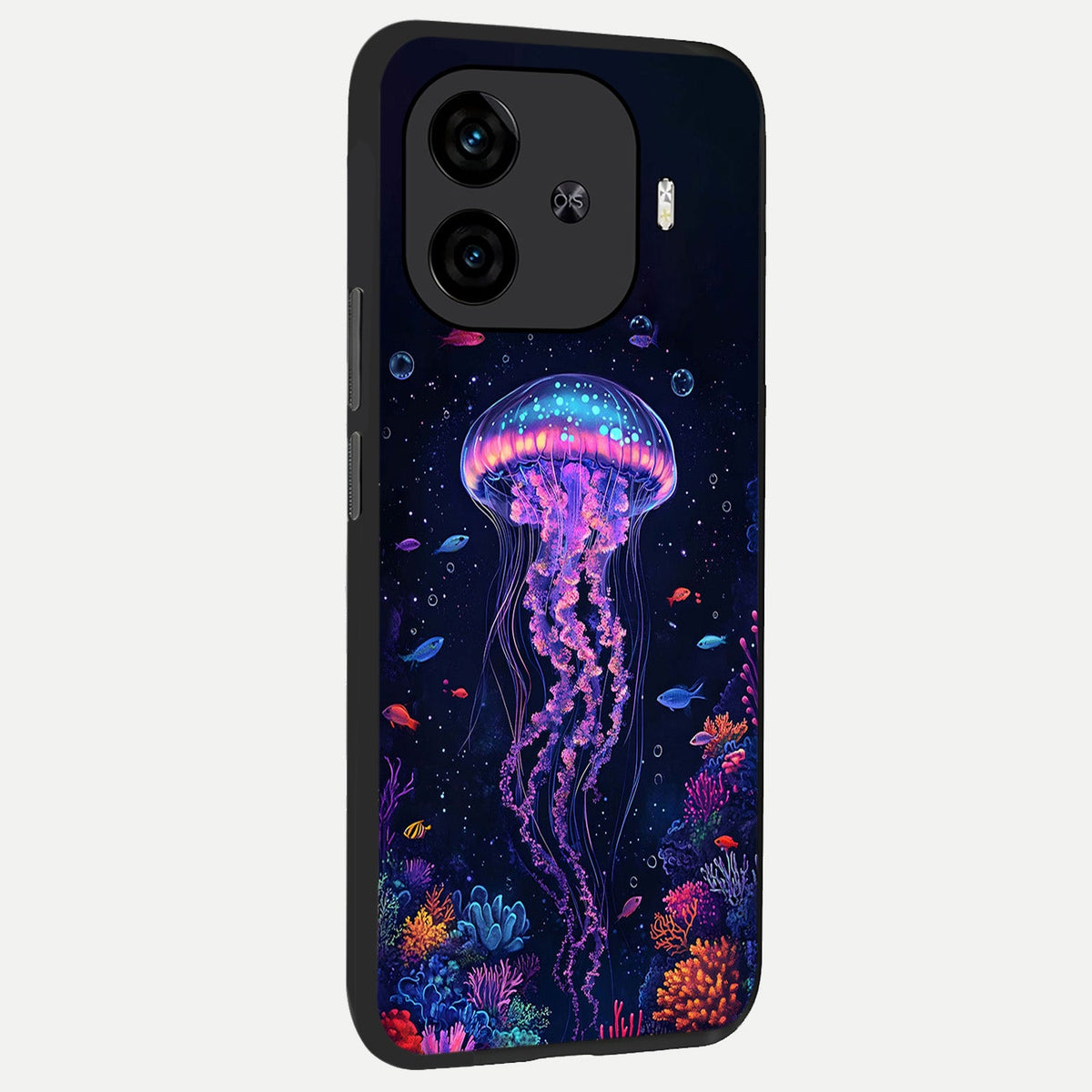  Neon Jellyfish back cover for  iQOO Z9 Turbo slim fit glass case with vibrant aesthetic design