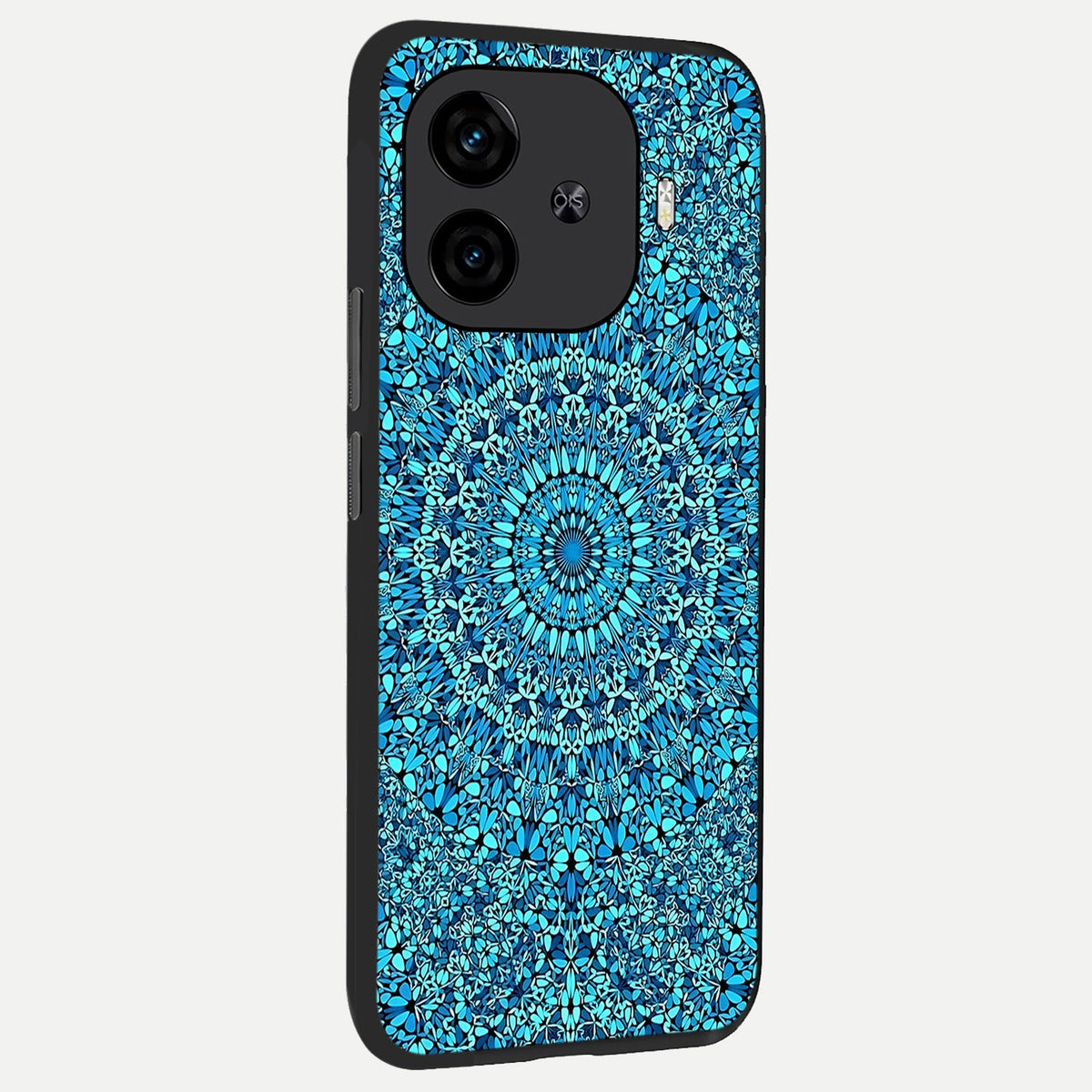  Ocean Bloom Mandala back cover for  iQOO Z9 Turbo slim fit glass case with vibrant aesthetic design