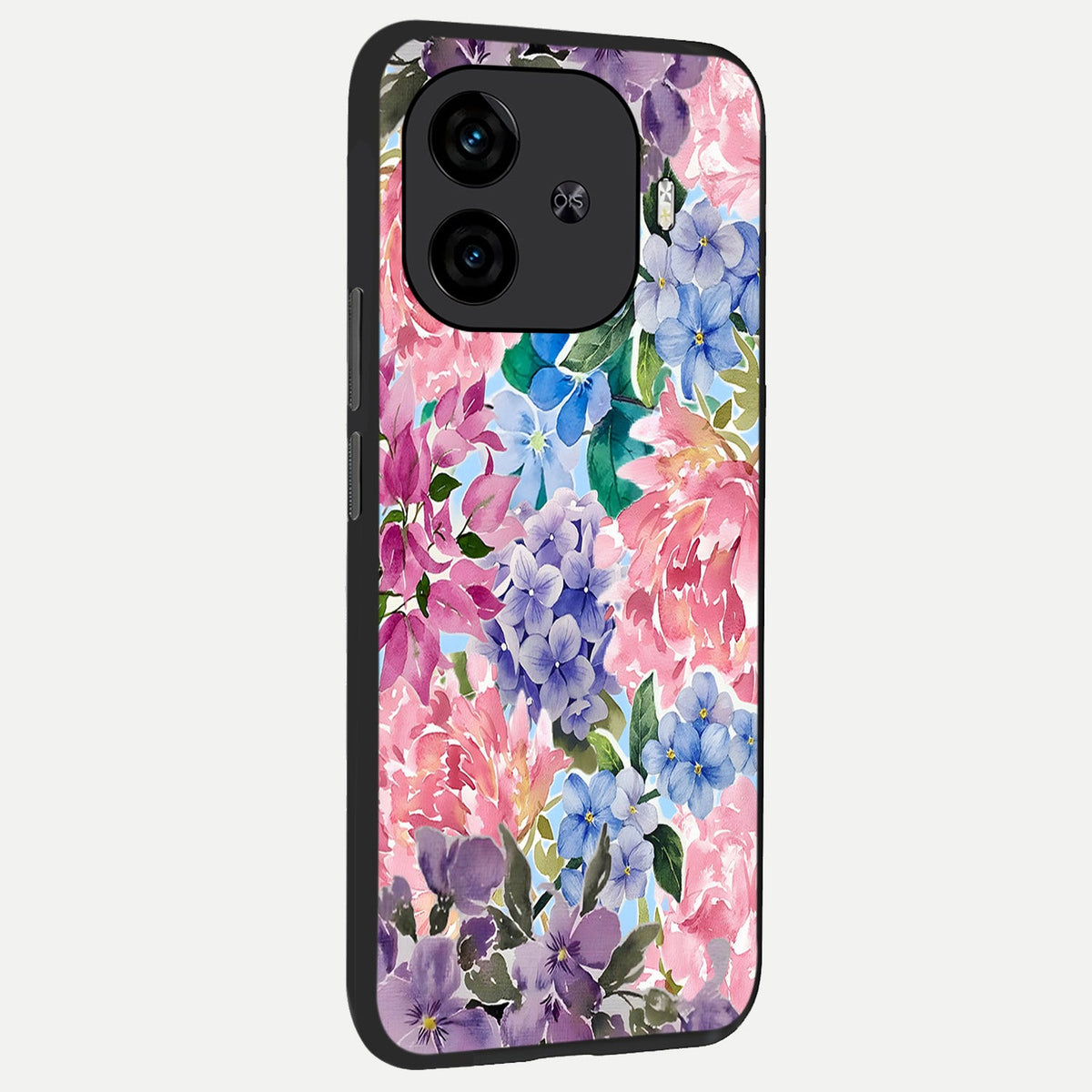  Pastel Floral Mix back cover for  iQOO Z9 Turbo slim fit glass case with vibrant aesthetic design