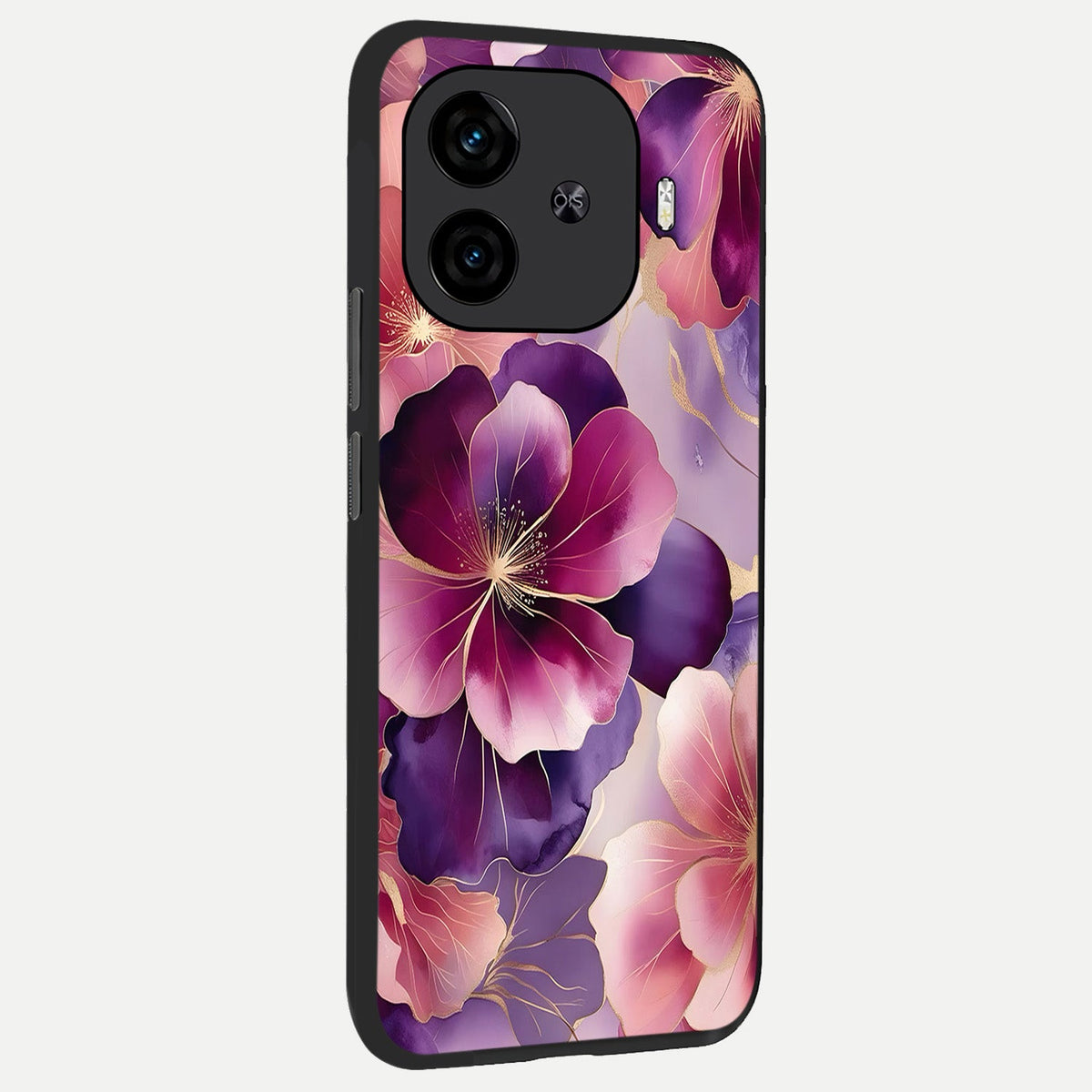  Pink Bouquet Florals back cover for  iQOO Z9 Turbo slim fit glass case with vibrant aesthetic design