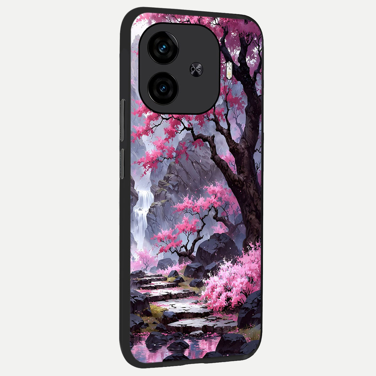  Pink Sunflower Glow back cover for  iQOO Z9 Turbo slim fit glass case with vibrant aesthetic design