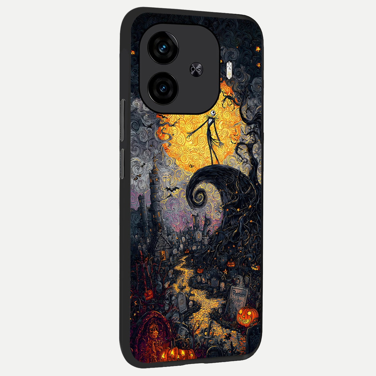  Pumpkin Moon Night back cover for  iQOO Z9 Turbo slim fit glass case with vibrant aesthetic design