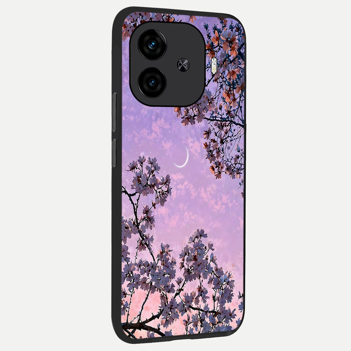  Purple Serenity Moon back cover for  iQOO Z9 Turbo slim fit glass case with vibrant aesthetic design
