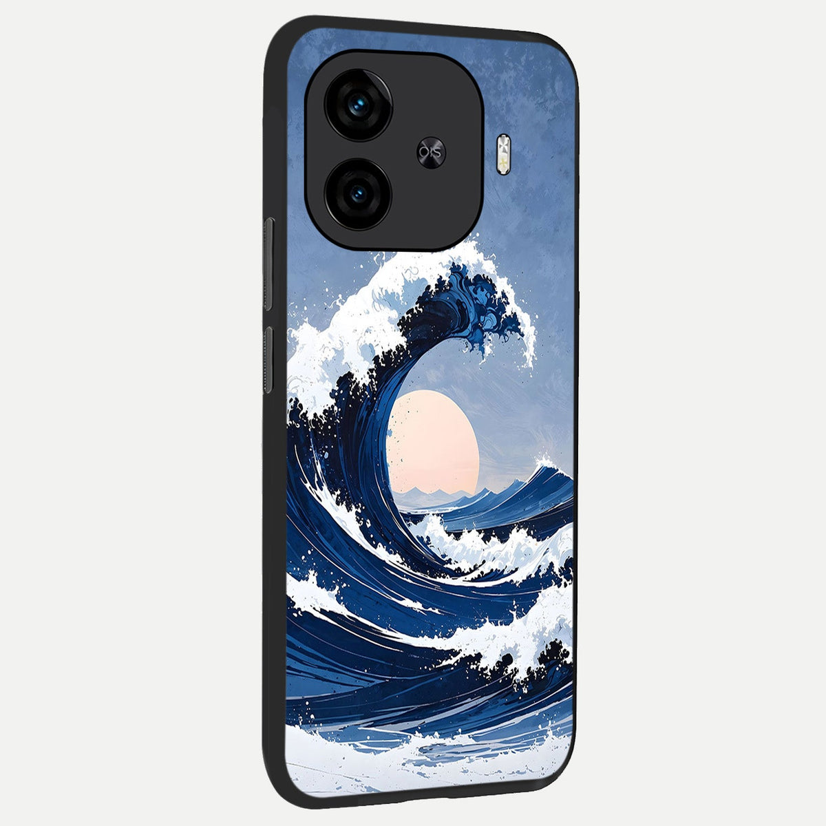  Rising Tide Power back cover for  iQOO Z9 Turbo slim fit glass case with vibrant aesthetic design