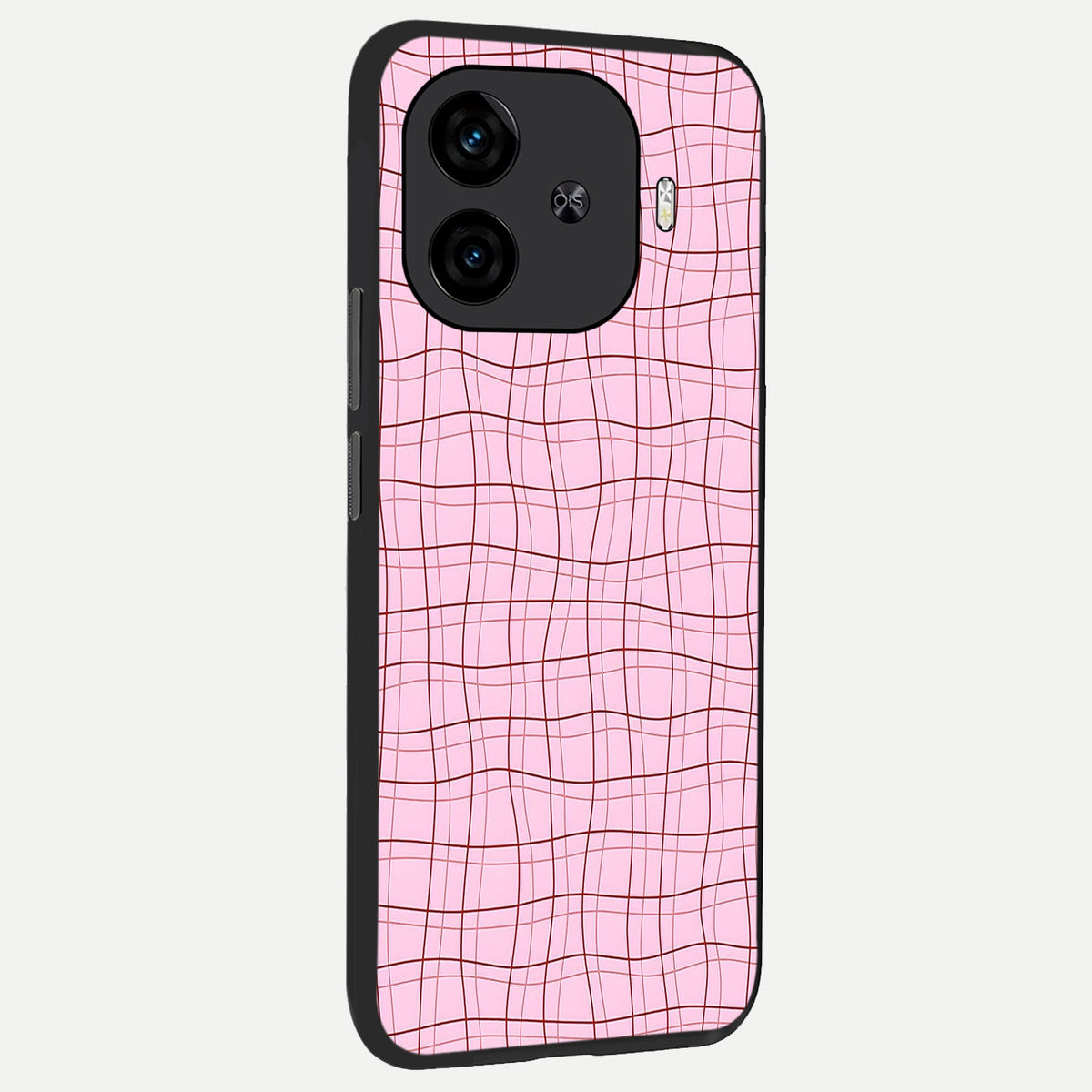  Soft Grid Bliss back cover for  iQOO Z9 Turbo slim fit glass case with vibrant aesthetic design