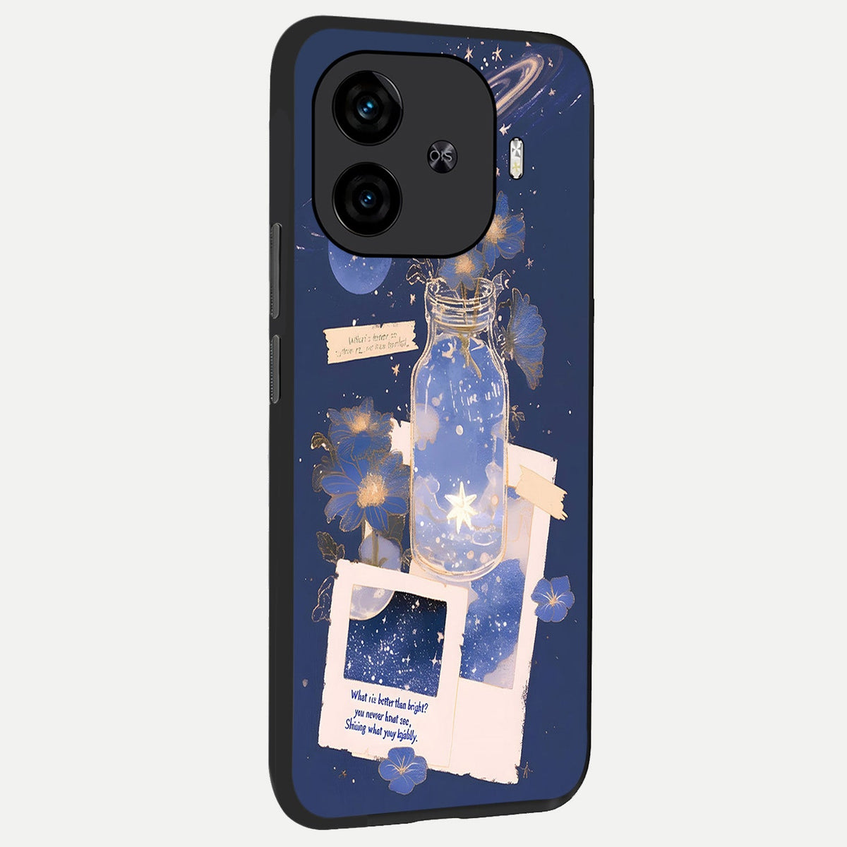  Starlit Cosmic Jar back cover for  iQOO Z9 Turbo slim fit glass case with vibrant aesthetic design