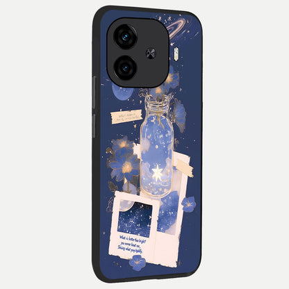  Starlit Cosmic Jar back cover for  iQOO Z9 Turbo slim fit glass case with vibrant aesthetic design