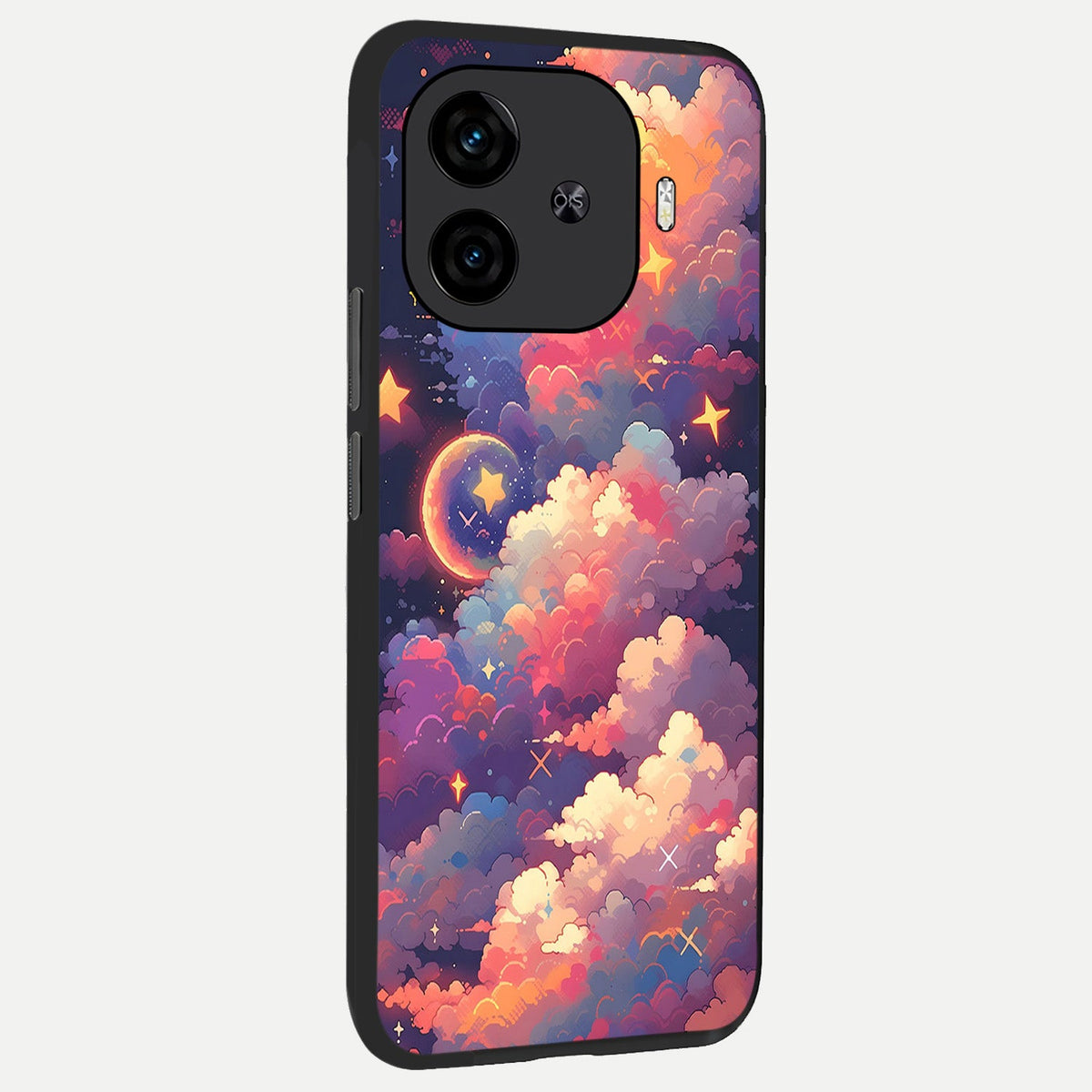  Starlit Dream Clouds back cover for  iQOO Z9 Turbo slim fit glass case with vibrant aesthetic design