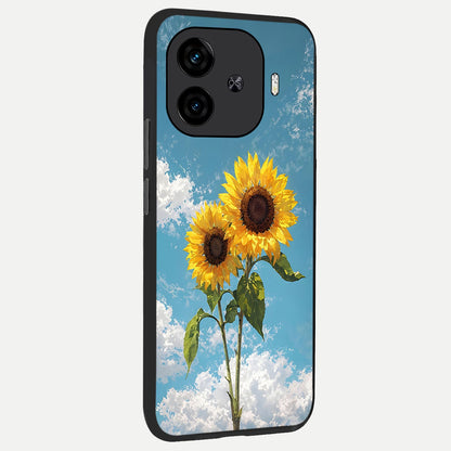  Sunlit Daisy Glow back cover for  iQOO Z9 Turbo slim fit glass case with vibrant aesthetic design