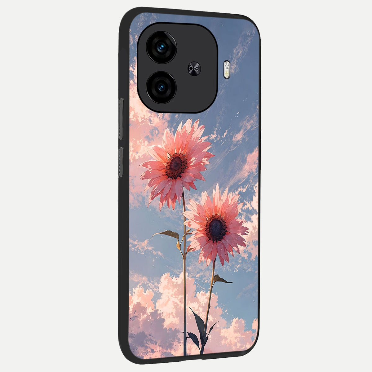  Sun Moon Balance back cover for  iQOO Z9 Turbo slim fit glass case with vibrant aesthetic design