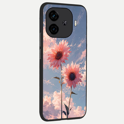  Sun Moon Balance back cover for  iQOO Z9 Turbo slim fit glass case with vibrant aesthetic design