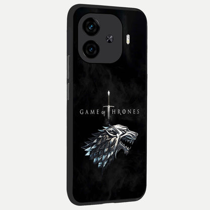  Throne Wolf Legacy back cover for  iQOO Z9 Turbo slim fit glass case with vibrant aesthetic design