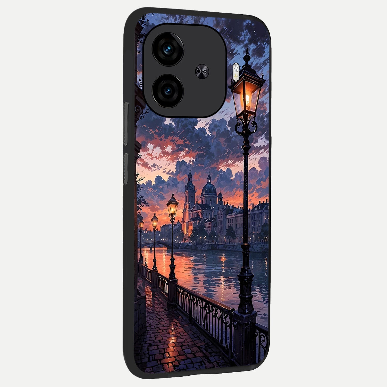  Twilight River Lights back cover for  iQOO Z9 Turbo slim fit glass case with vibrant aesthetic design
