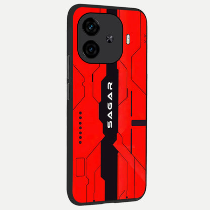  Voltage Rise CYBERPUNK Custom Name back cover for  iQOO Z9 Turbo slim fit personalized glass case with bold cyberpunk design