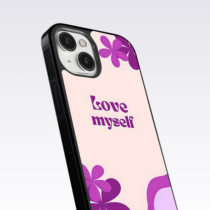 Love Myself Purple Flower Glass Case For Nothing Phone 1