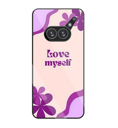 Love Myself Purple Flower glass Case For Nothing Phone 2A