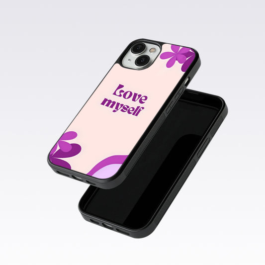 Love Myself Purple Flower Glass Case For Nothing Phone 1