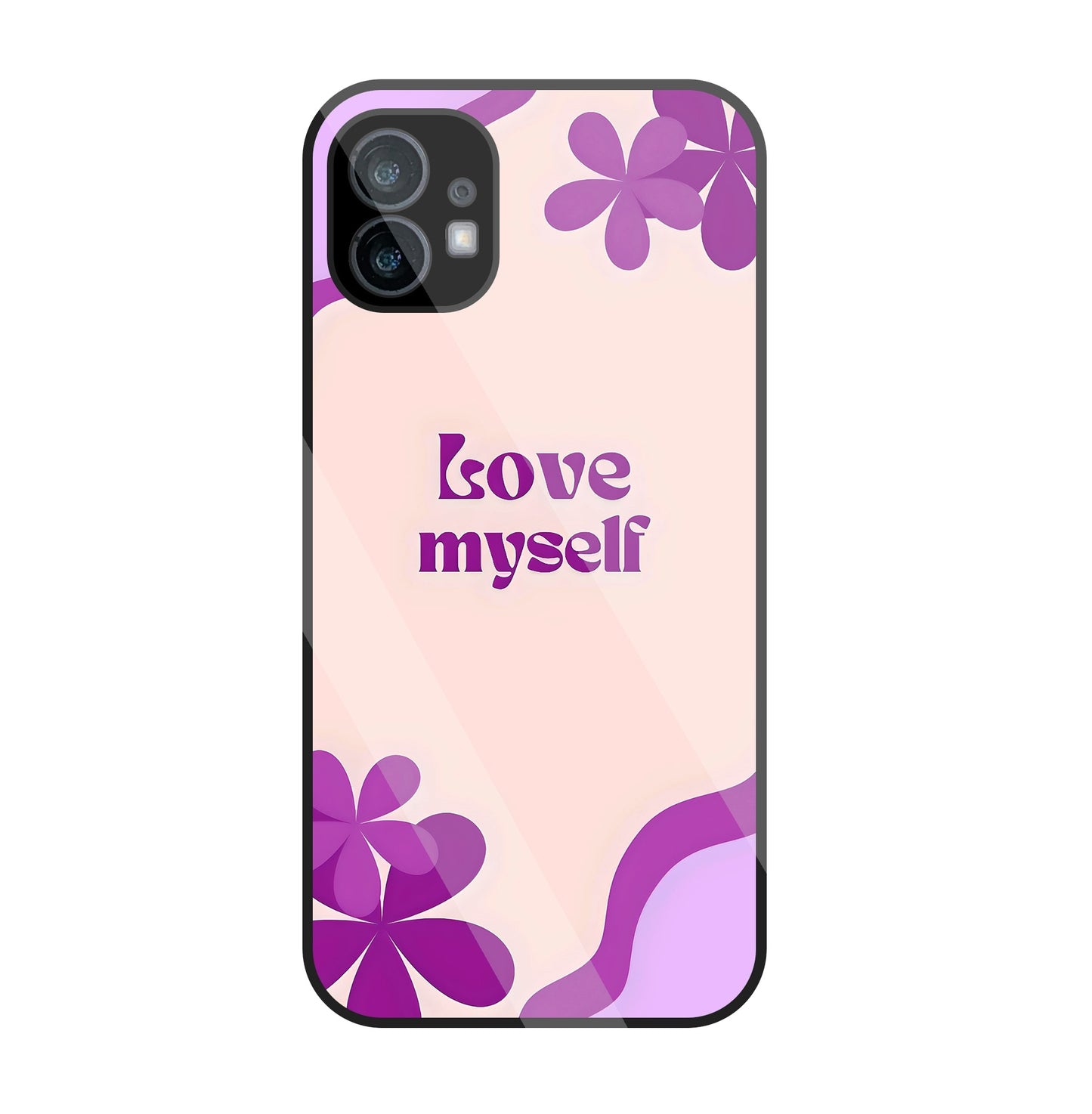 Love Myself Purple Flower Glass Case For Nothing Phone 1