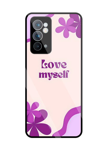 Love Myself Purple Flower Glass Case For OnePlus 9RT