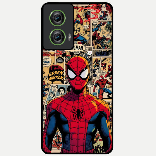  Aesthetic Spider Glass Case For Moto Edge 50 Fusion back cover – full design glossy printed glass finish