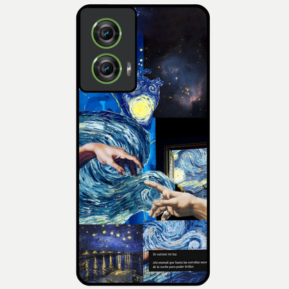  Aesthetic Vando Hands Glass Case For Moto Edge 50 Fusion back cover – full design glossy printed glass finish