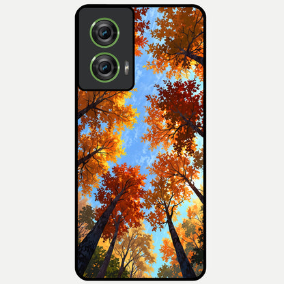  Autumn Sky Rise Glass Case For Moto Edge 50 Fusion back cover – full design glossy printed glass finish