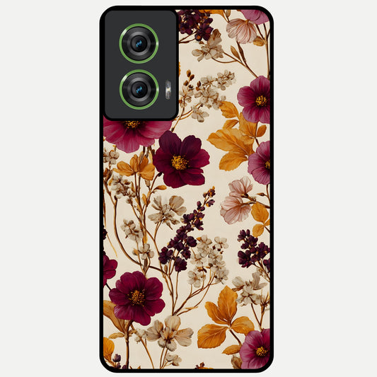  Autumn Wine Bloom Glass Case For Moto Edge 50 Fusion back cover – full design glossy printed glass finish