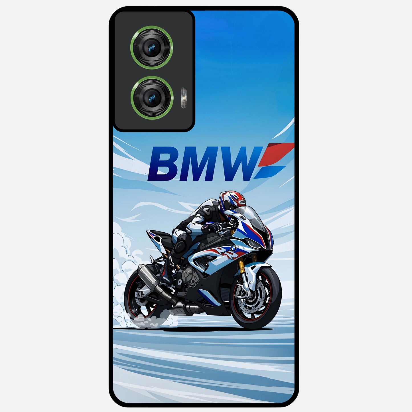  BMW Power Drift Glass Case For Moto Edge 50 Fusion back cover – full design glossy printed glass finish