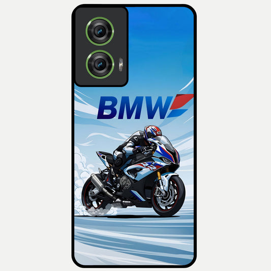  BMW Power Drift Glass Case For Moto Edge 50 Fusion back cover – full design glossy printed glass finish