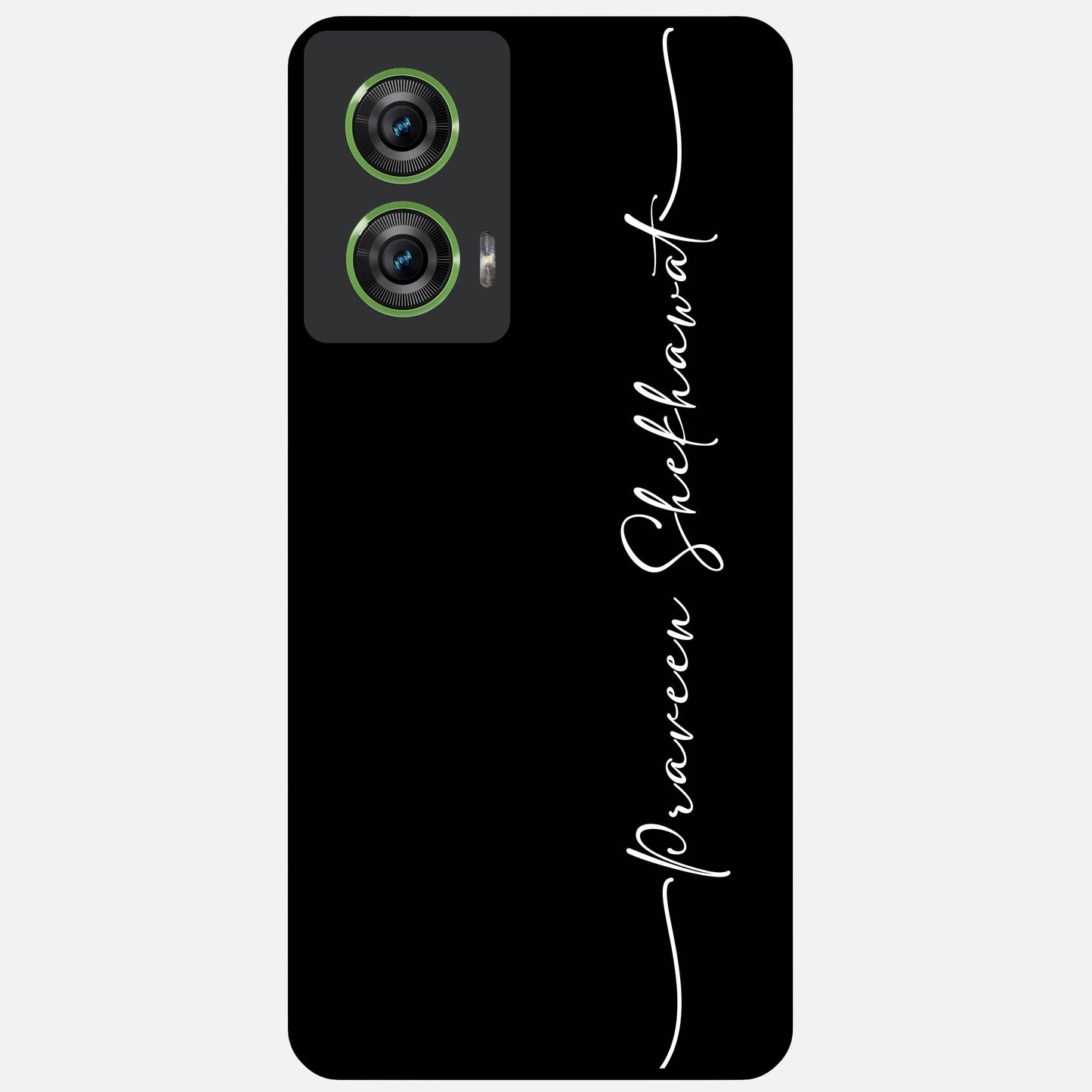  Black Tune Custom Name Glass Case For Moto Edge 50 Fusion back cover – full design glossy printed glass finish