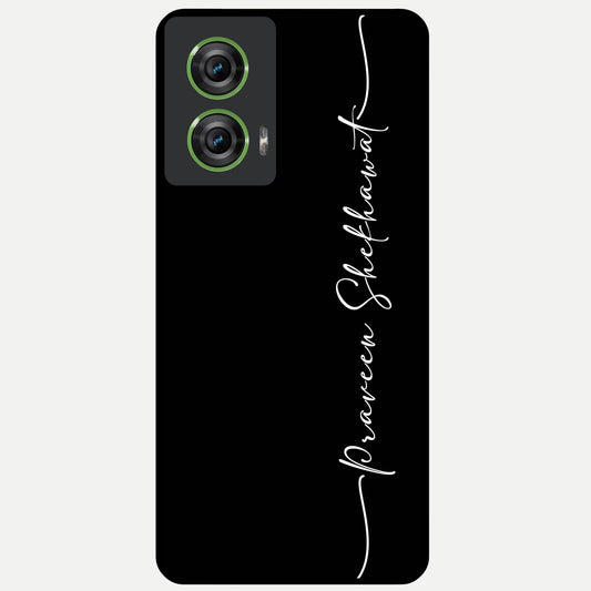  Black Tune Custom Name Glass Case For Moto Edge 50 Fusion back cover – full design glossy printed glass finish