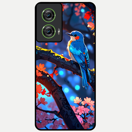  Blooming Water Drift Glass Case For Moto Edge 50 Fusion back cover – full design glossy printed glass finish