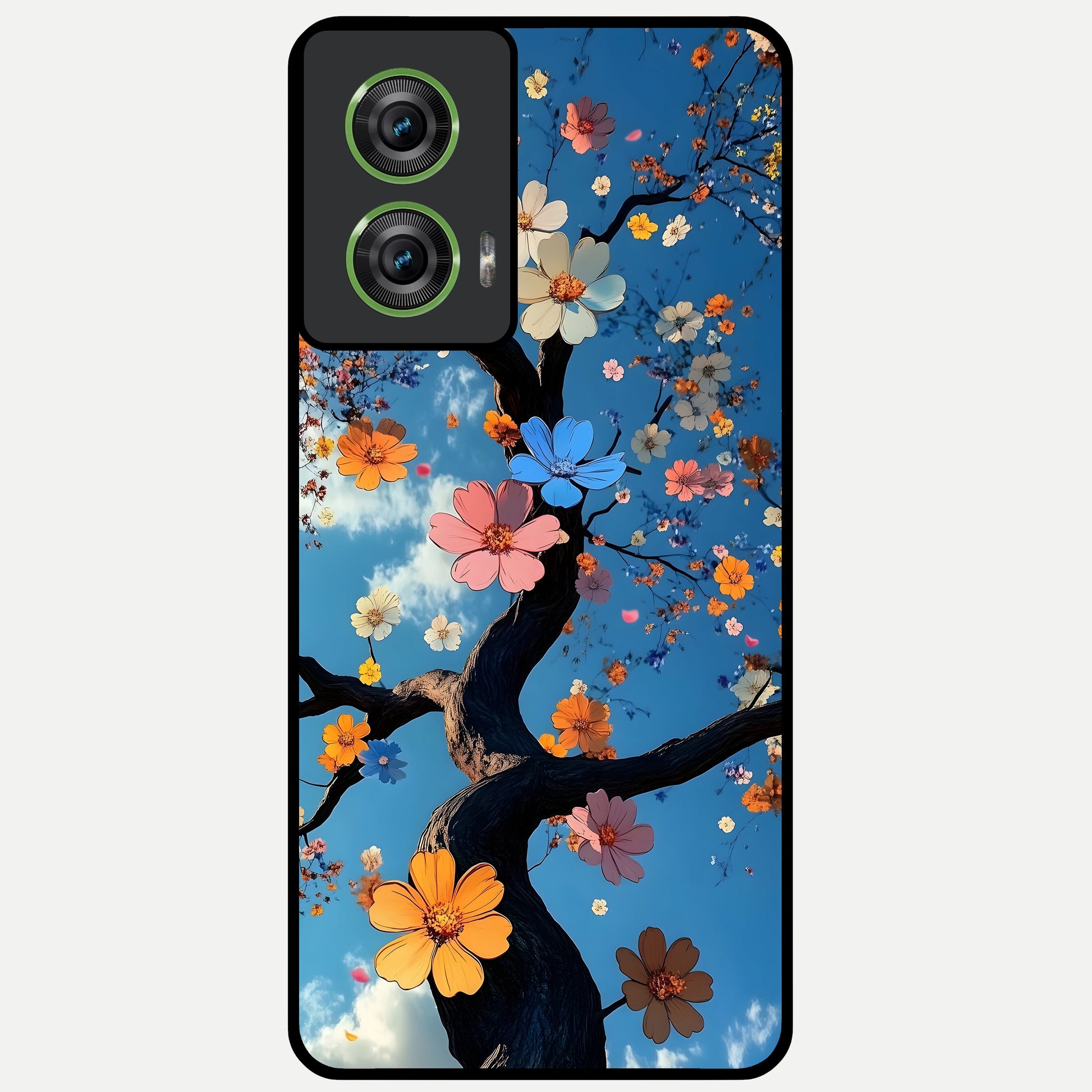  Blossom Dream Sky Glass Case For Moto Edge 50 Fusion back cover – full design glossy printed glass finish