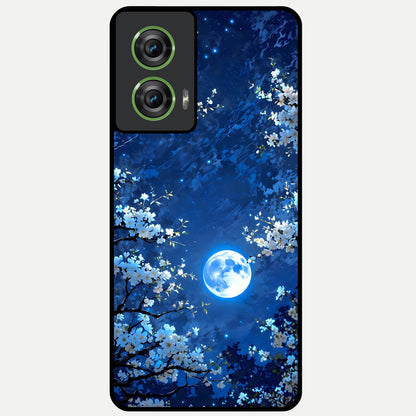  Blossom Moonlight Sky Glass Case For Moto Edge 50 Fusion back cover – full design glossy printed glass finish