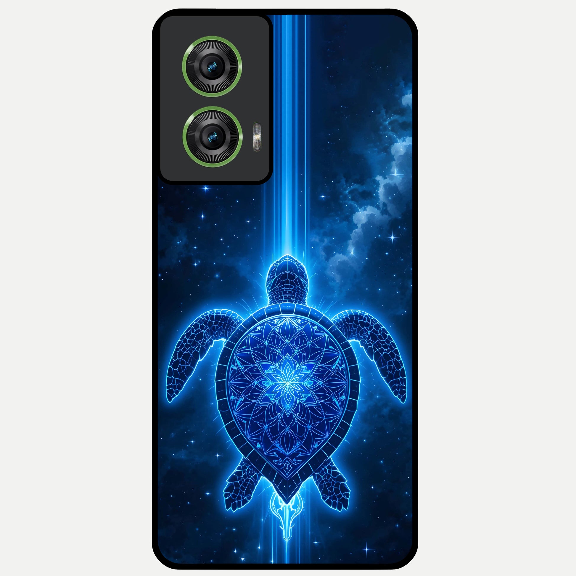  Blue Galaxy Turtle Glass Case For Moto Edge 50 Fusion back cover – full design glossy printed glass finish