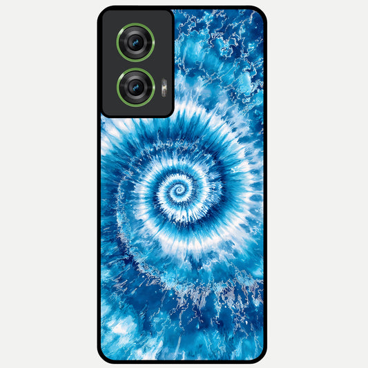  Blue Galaxy Wave Glass Case For Moto Edge 50 Fusion back cover – full design glossy printed glass finish