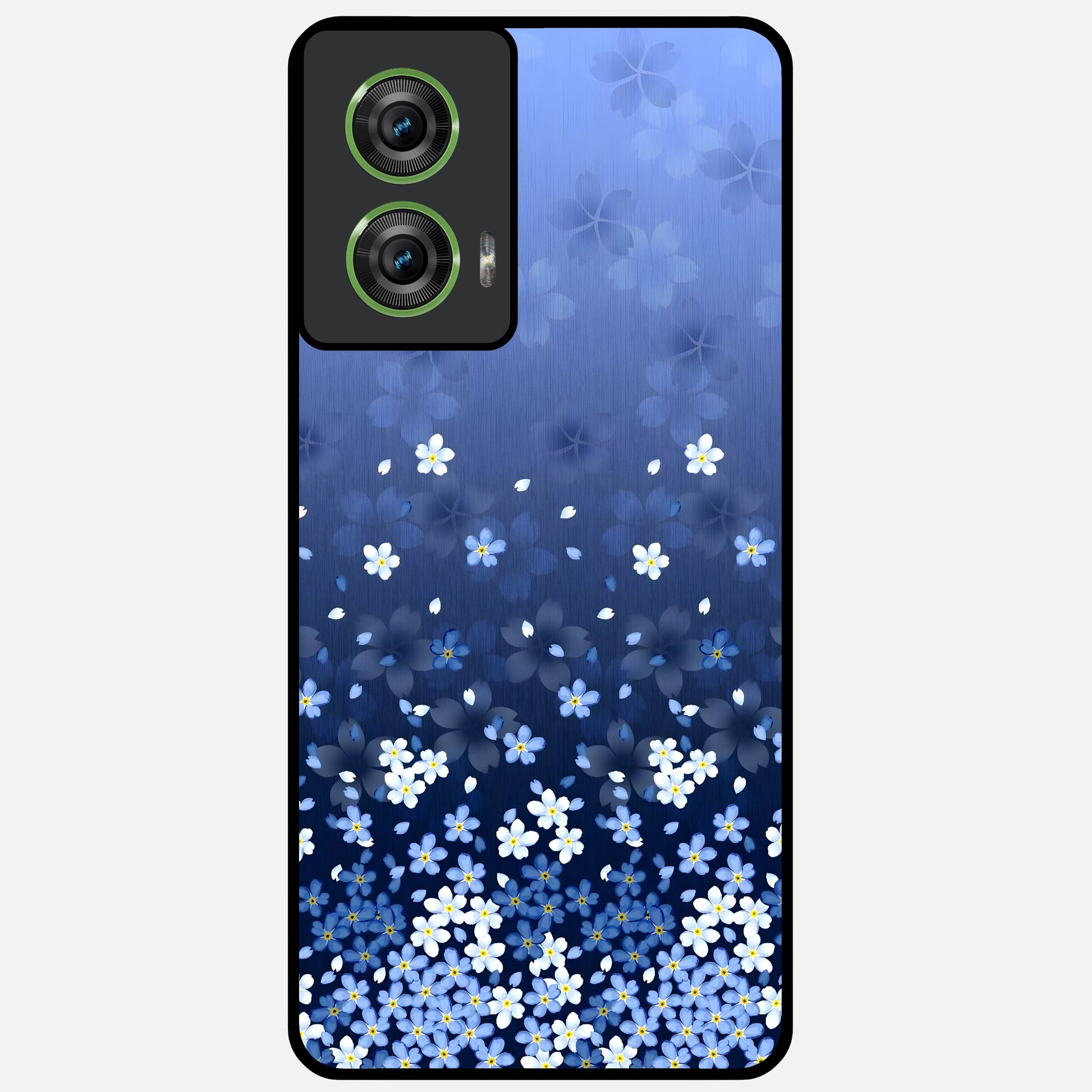  Blue Starry Glass Case For Moto Edge 50 Fusion back cover – full design glossy printed glass finish
