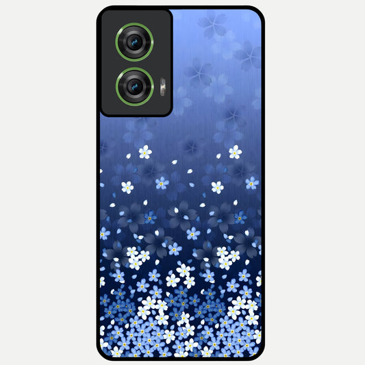  Blue Starry Glass Case For Moto Edge 50 Fusion back cover – full design glossy printed glass finish