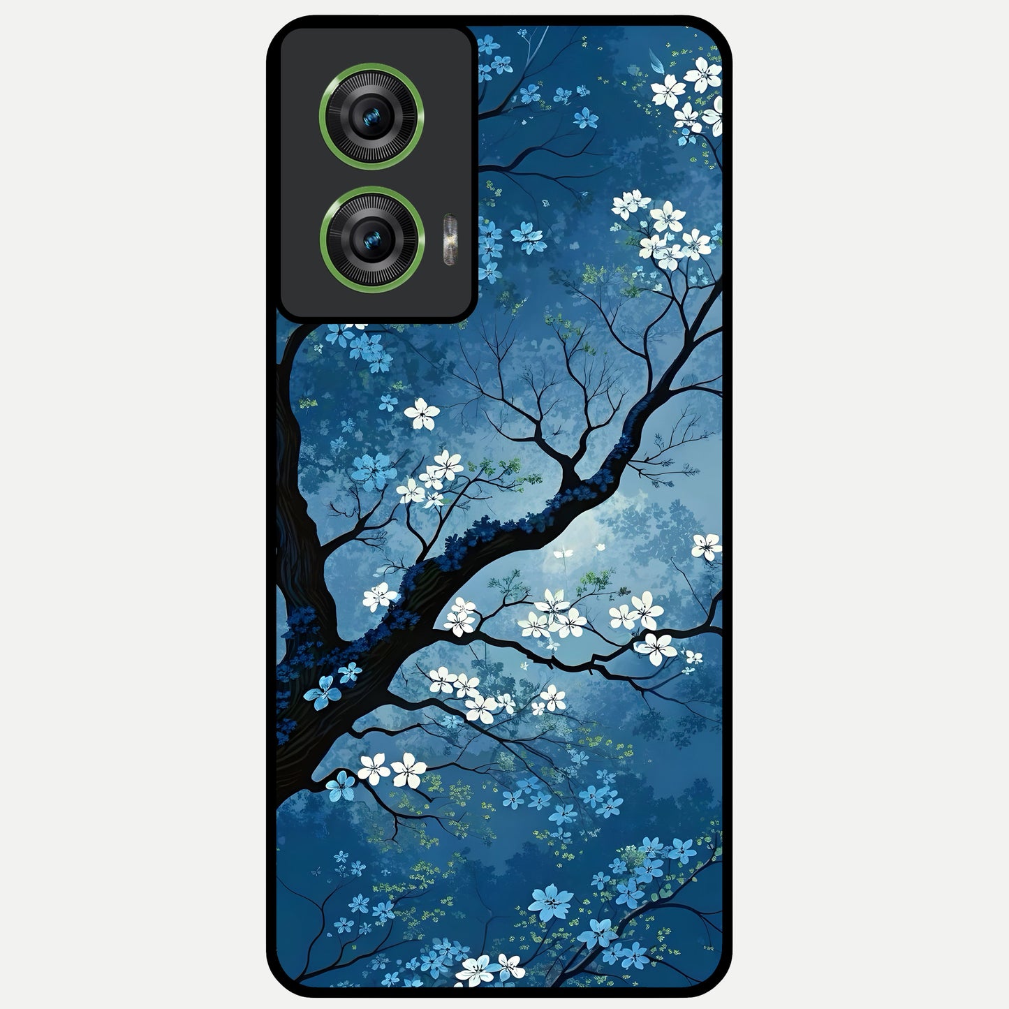  Blue Tree Serenity Glass Case For Moto Edge 50 Fusion back cover – full design glossy printed glass finish