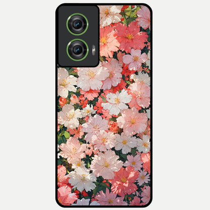  Blush Bloom Field Glass Case For Moto Edge 50 Fusion back cover – full design glossy printed glass finish
