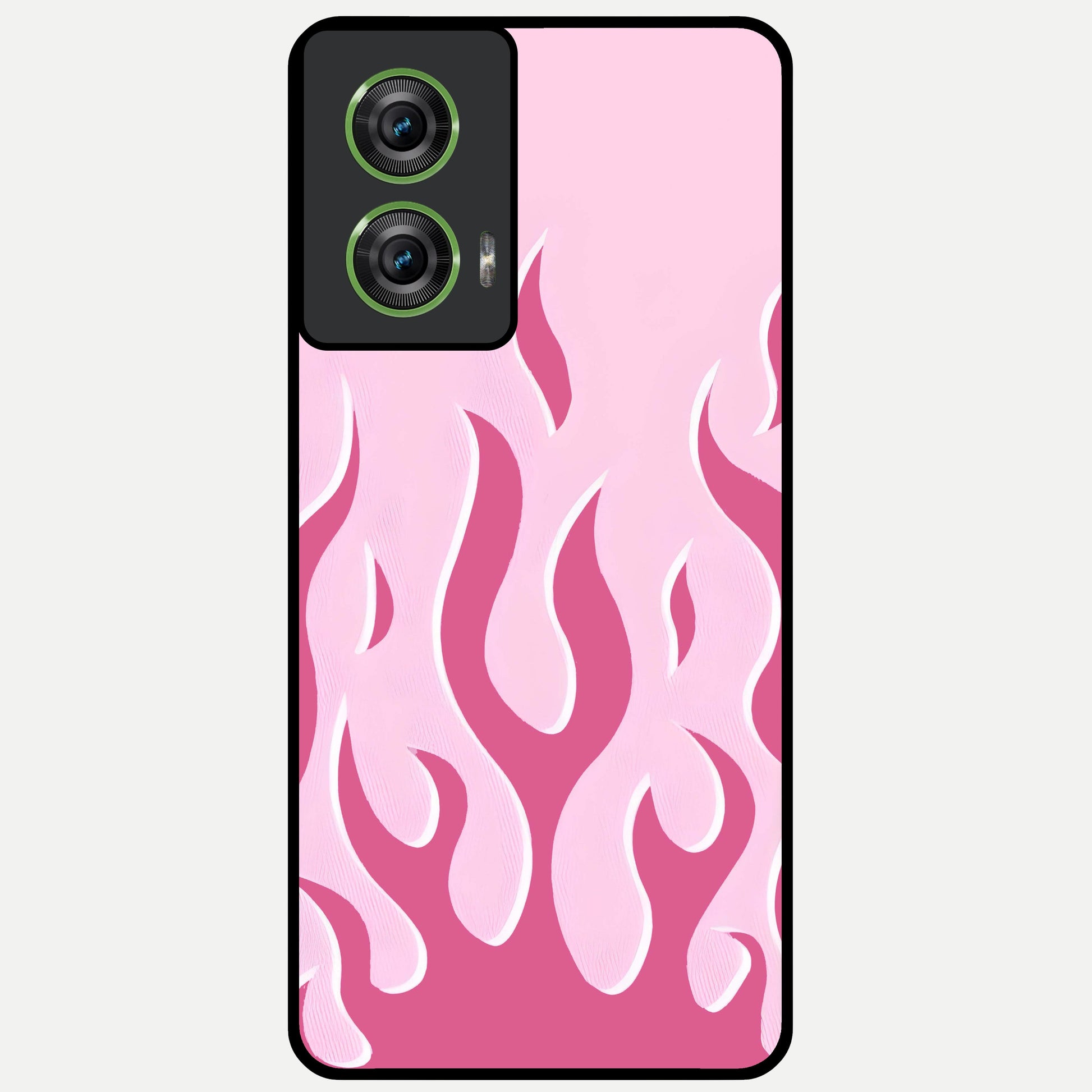  Blush Flame Energy Glass Case For Moto Edge 50 Fusion back cover – full design glossy printed glass finish