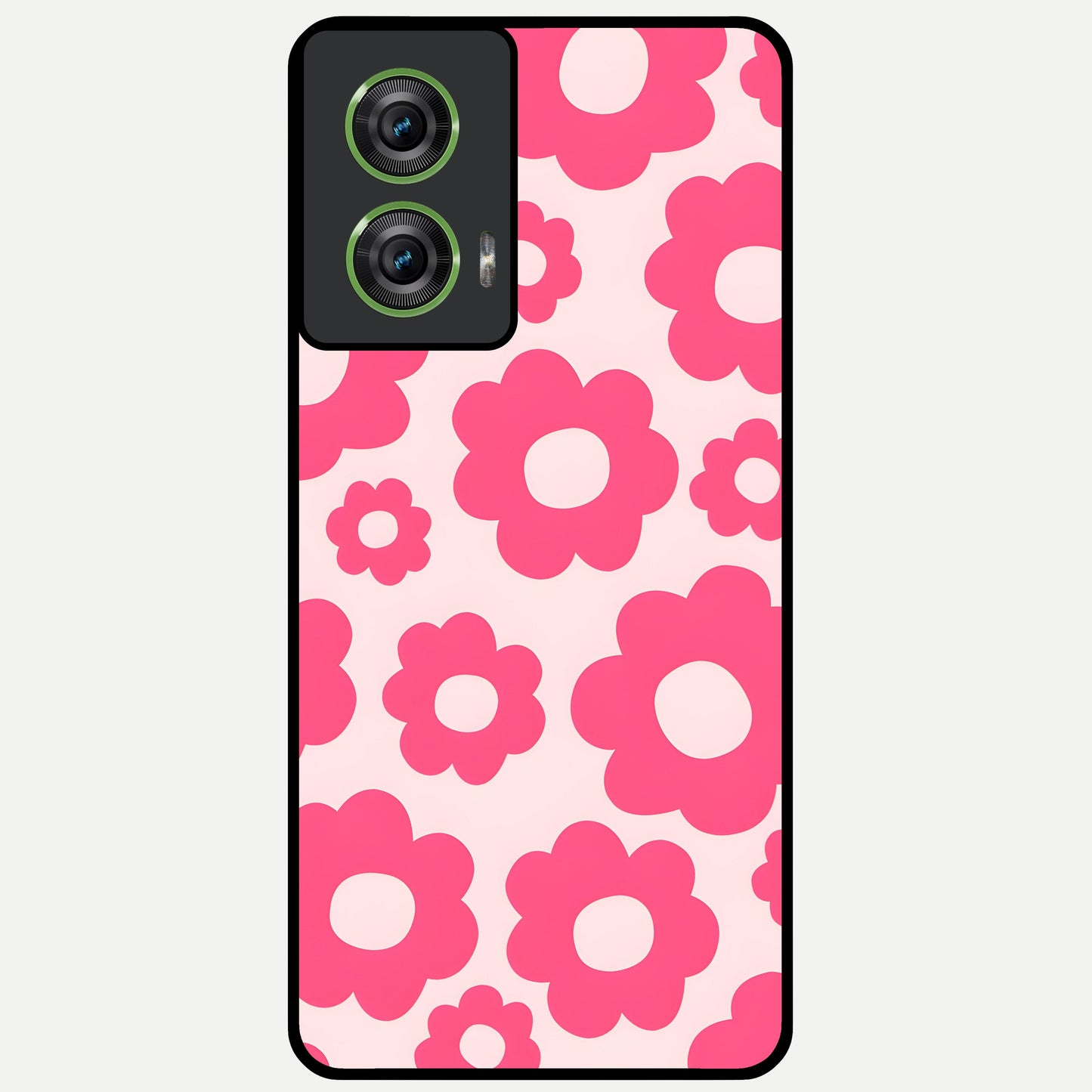  Blush Flower Pop Glass Case For Moto Edge 50 Fusion back cover – full design glossy printed glass finish
