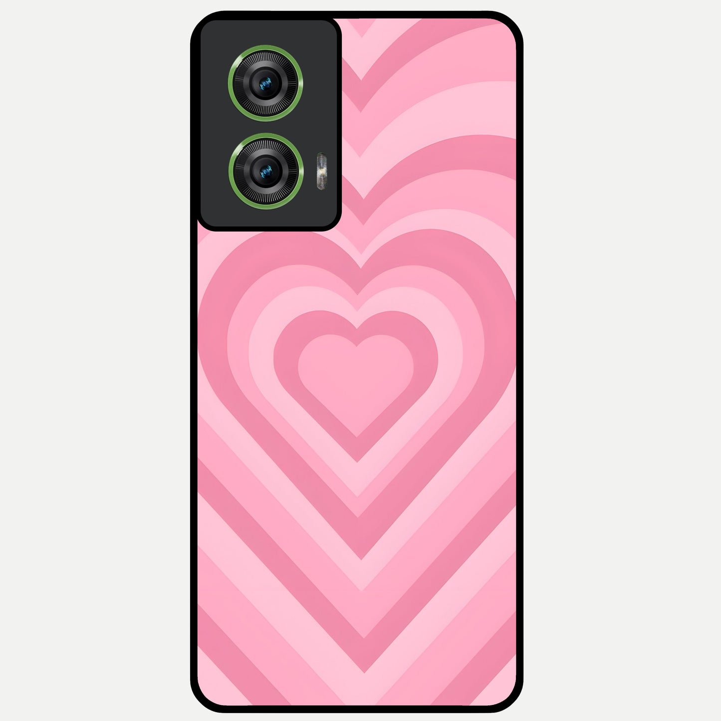  Blush Heart Waves Glass Case For Moto Edge 50 Fusion back cover – full design glossy printed glass finish